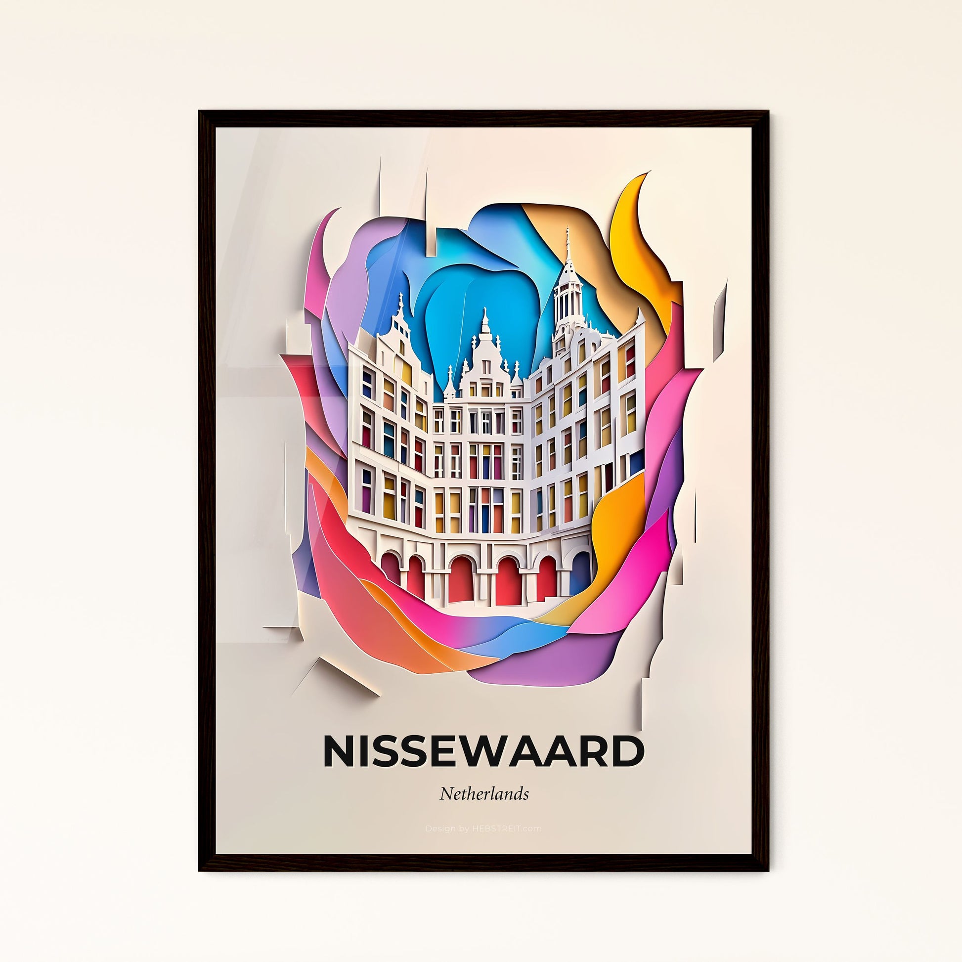 Vivid Nissewaard, Netherlands - a paper cut of a building with a clock tower