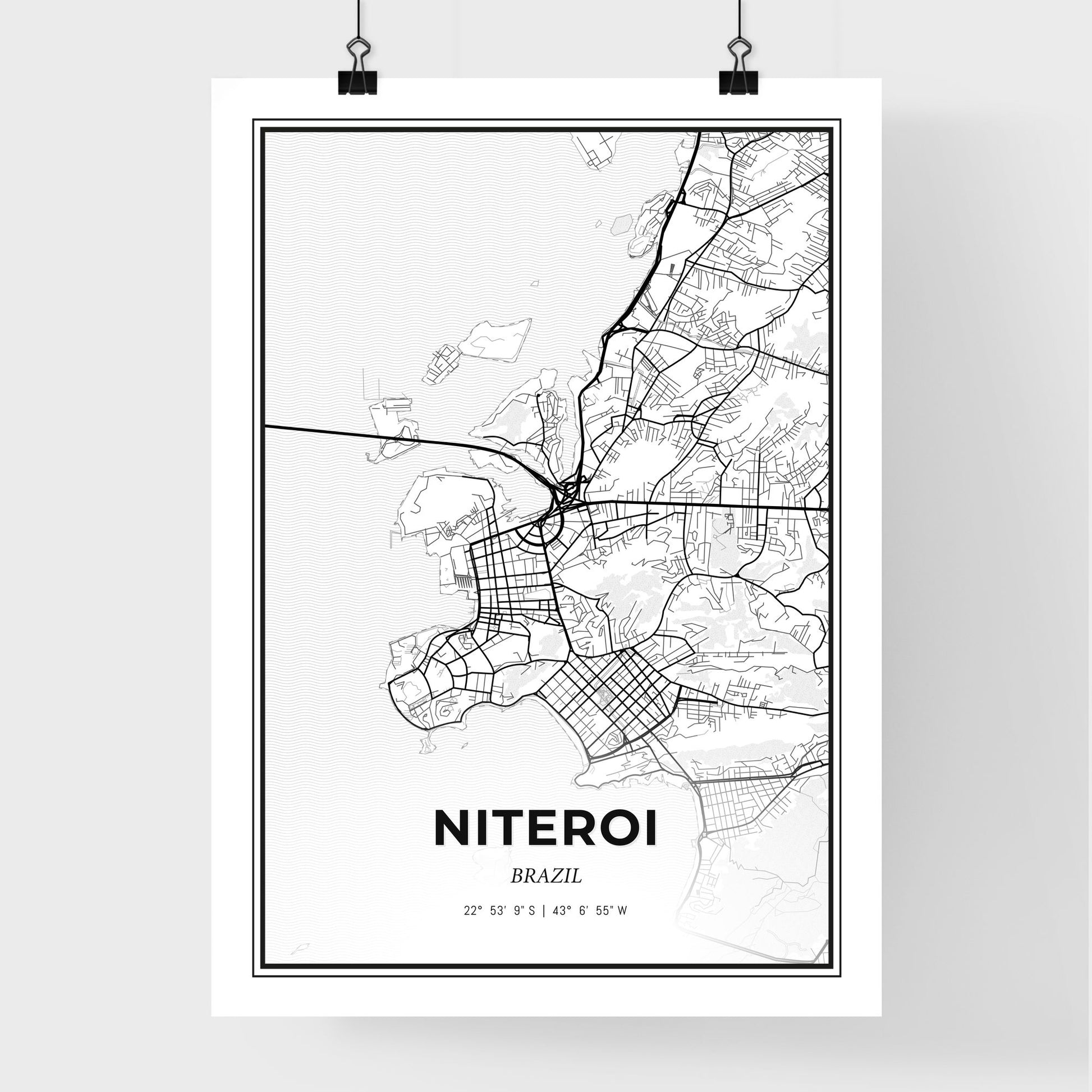 Niteroi Brazil - Premium City Map Poster