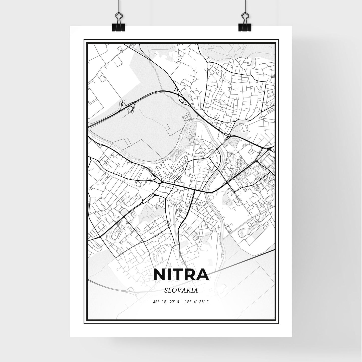 Nitra Slovakia - Premium City Map Poster