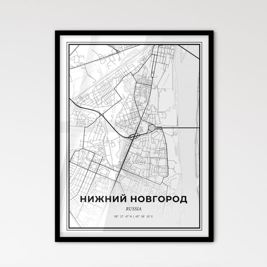 Nizhny Novgorod Russia - Scandinavian Style City Map for Modern Home Decor