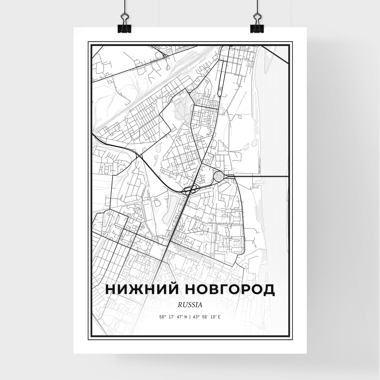 Nizhny Novgorod Russia - Premium City Map Poster