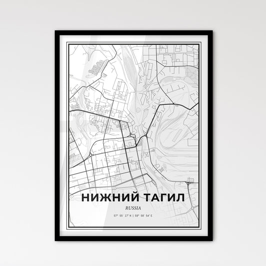 Nizhny Tagil Russia - Scandinavian Style City Map for Modern Home Decor