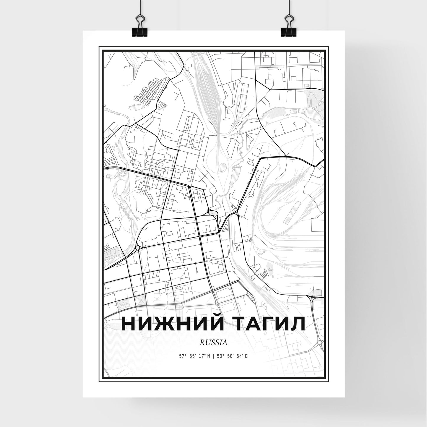 Nizhny Tagil Russia - Premium City Map Poster