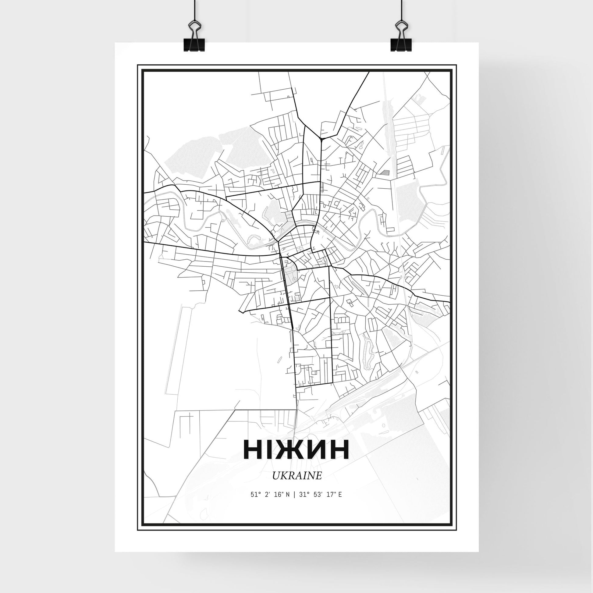 Nizhyn Ukraine - Premium City Map Poster