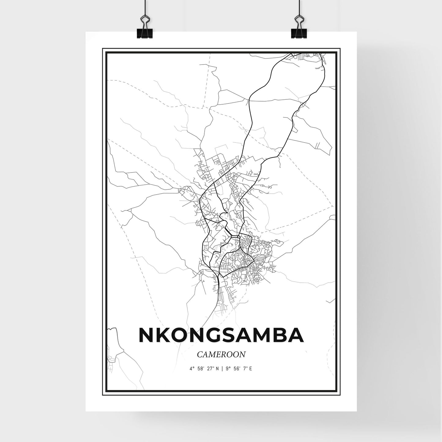 Nkongsamba Cameroon - Premium City Map Poster