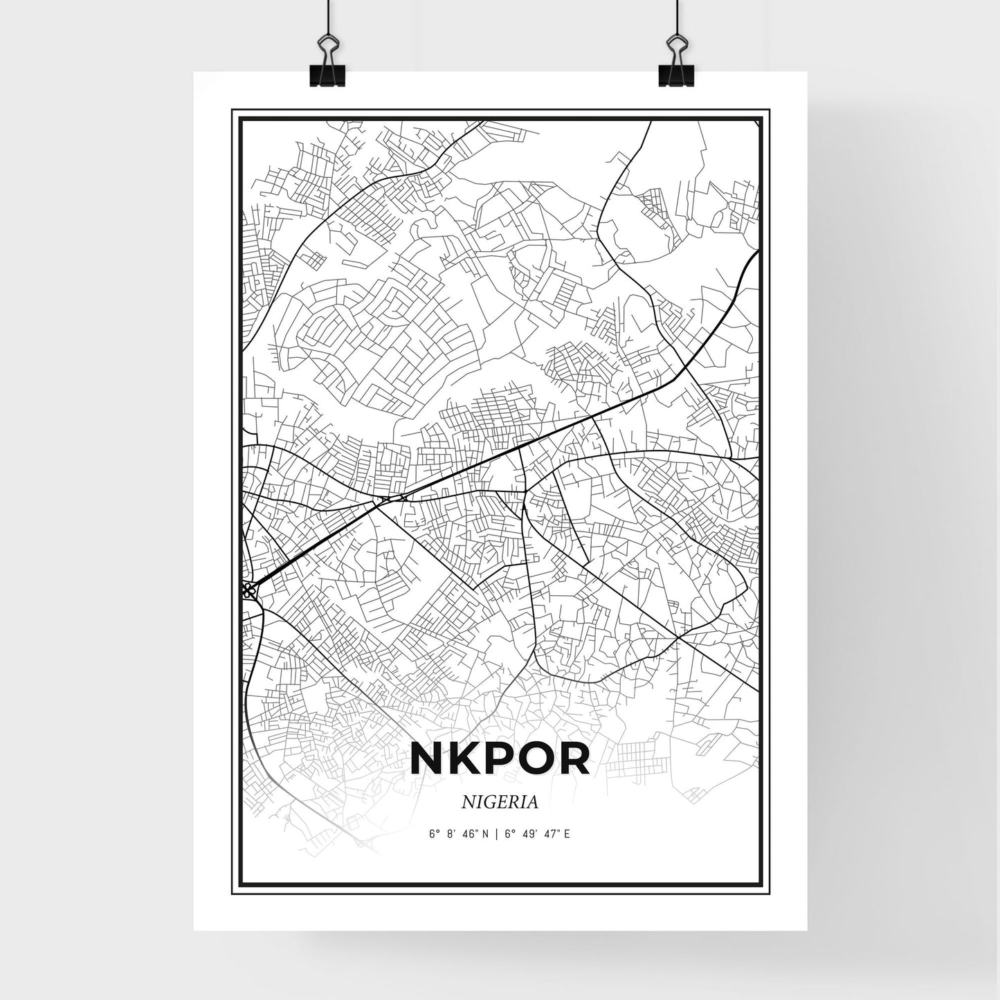 Nkpor Nigeria - Premium City Map Poster