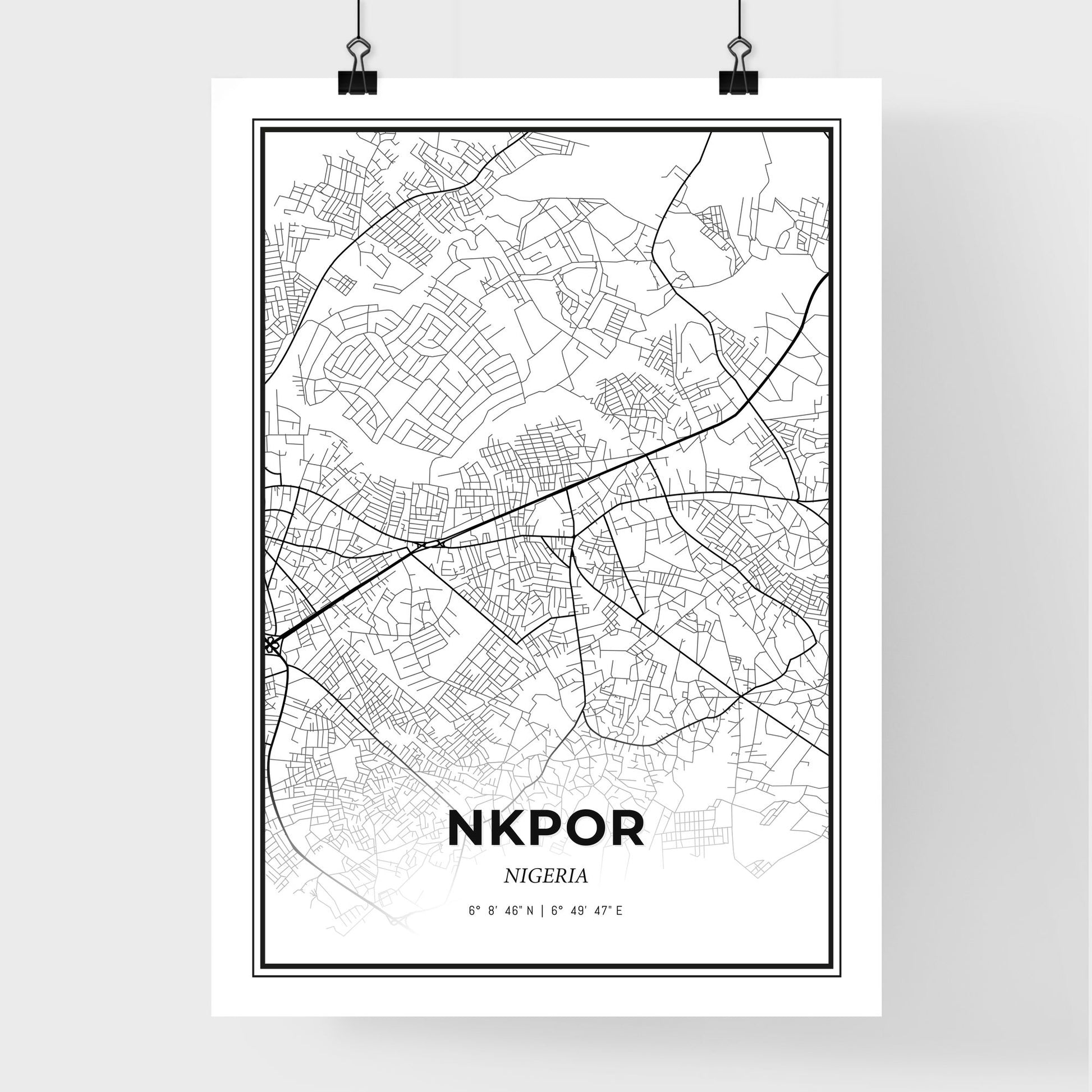 Nkpor Nigeria - Premium City Map Poster