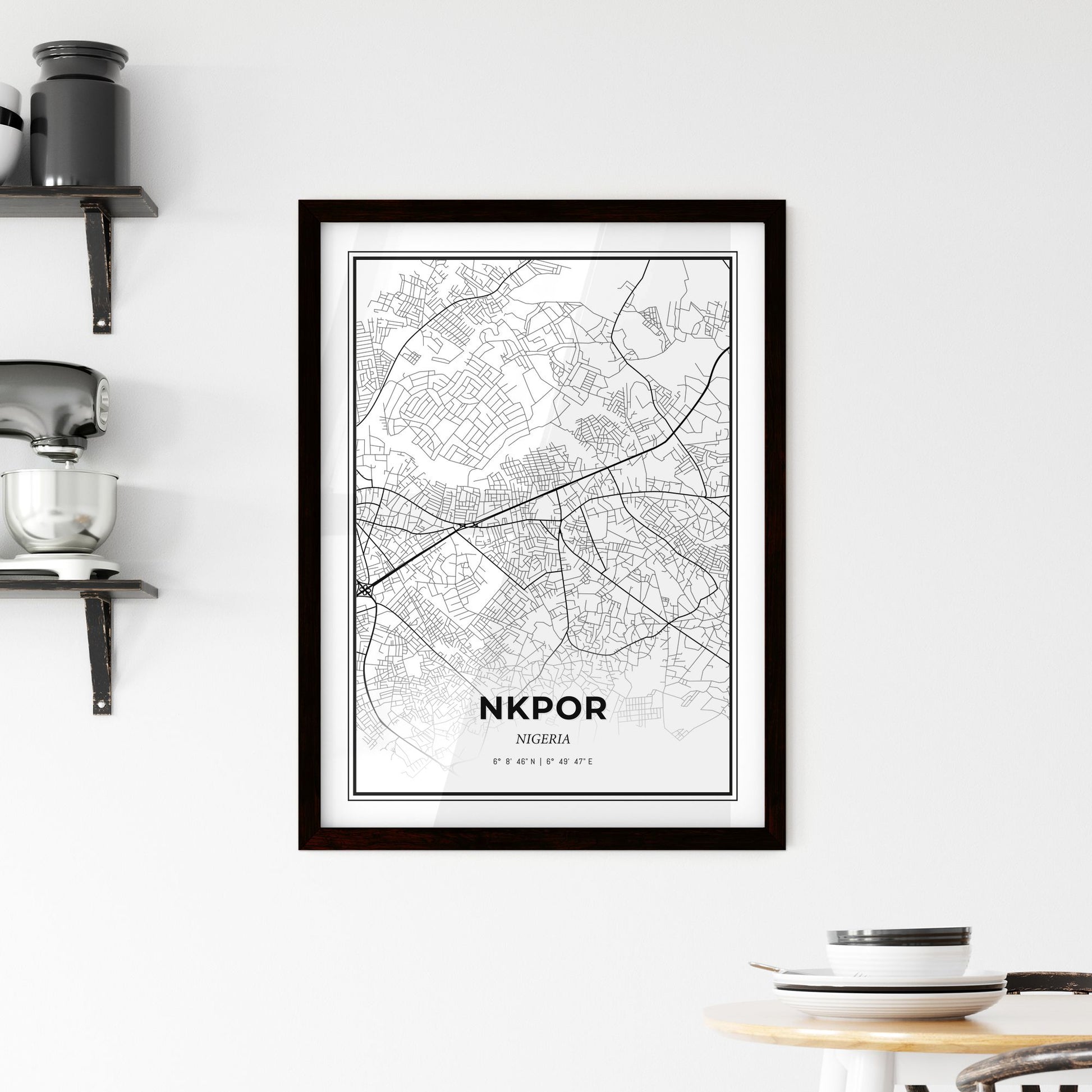 Nkpor Nigeria - Minimal City Map