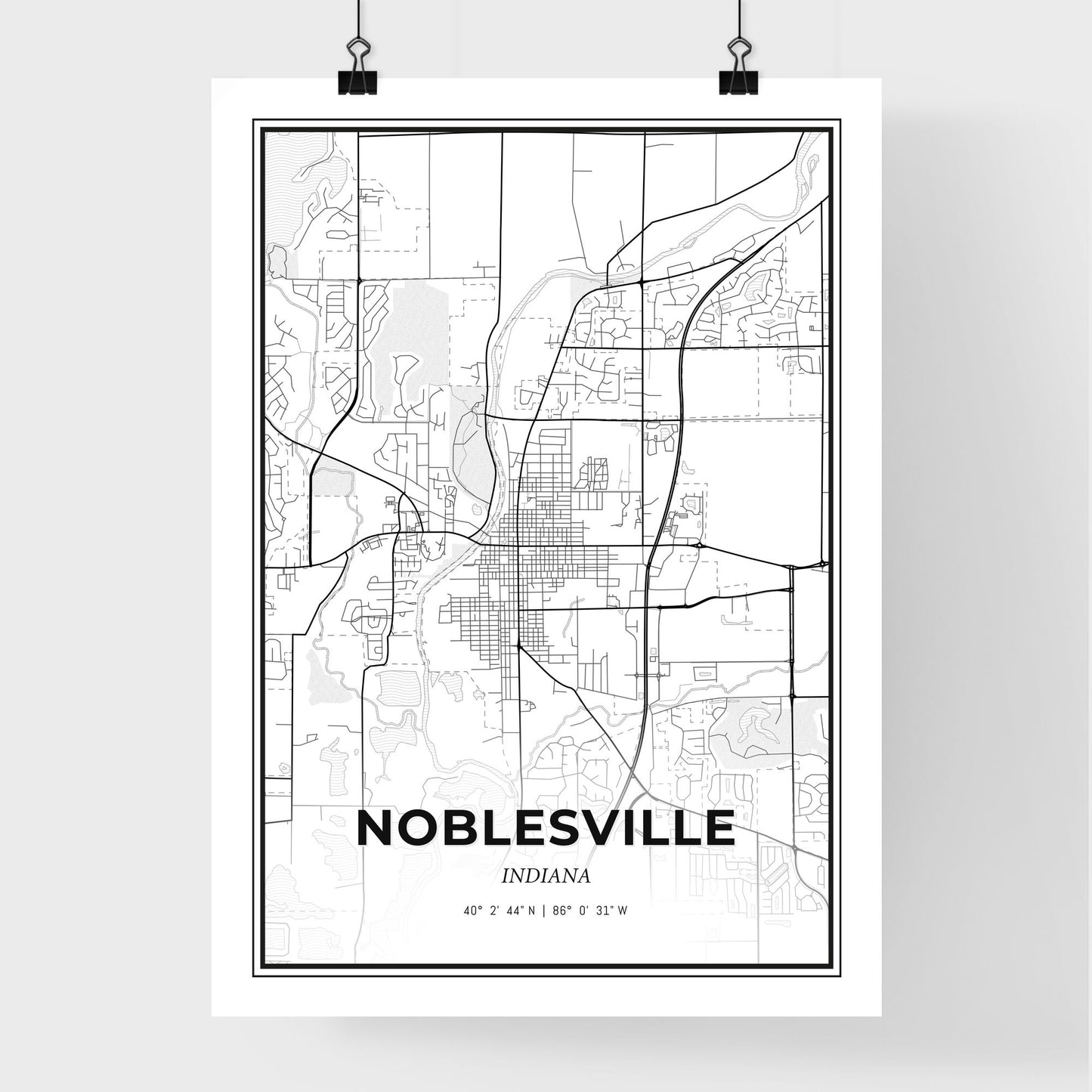 Noblesville Indiana - Premium City Map Poster