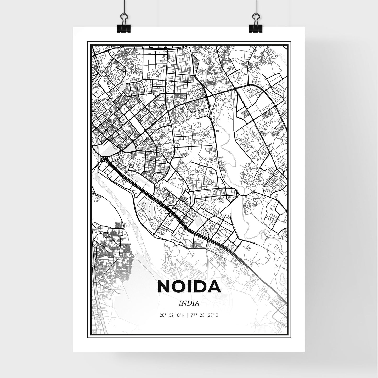 Noida India - Premium City Map Poster