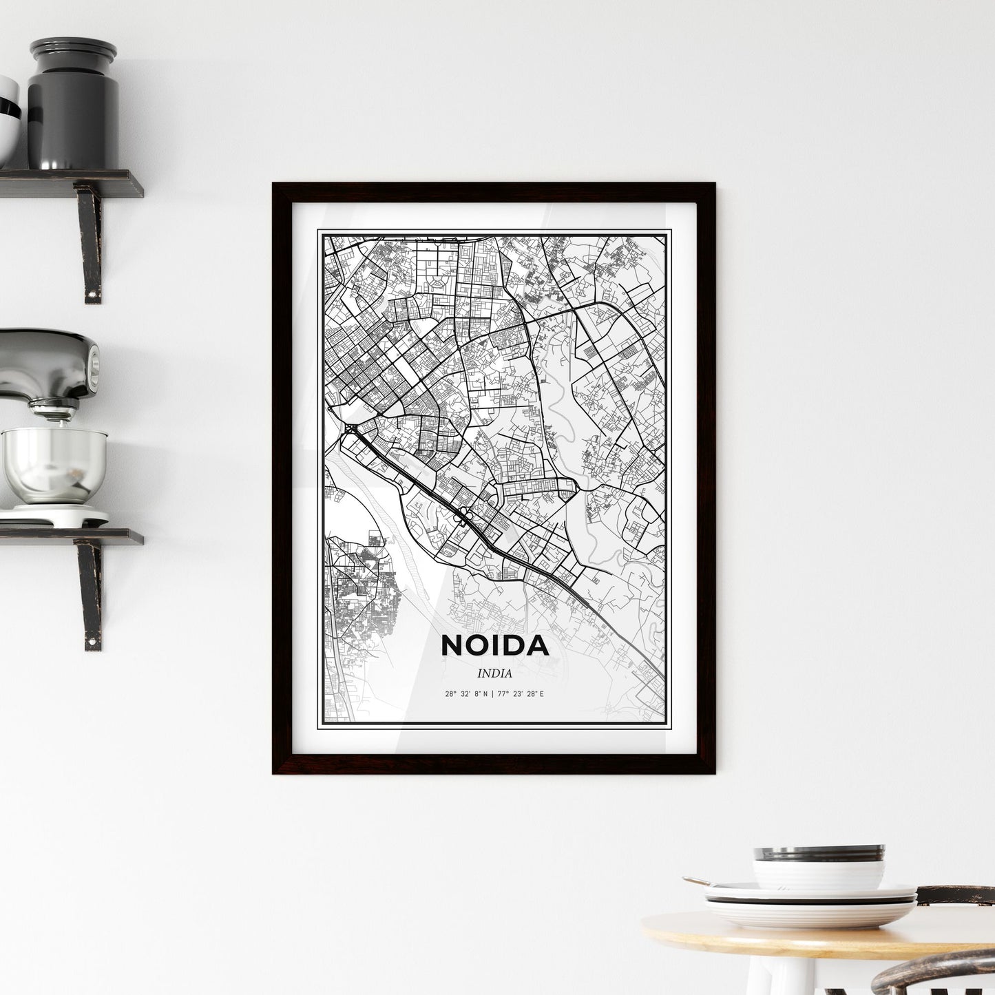 Noida India - Minimal City Map