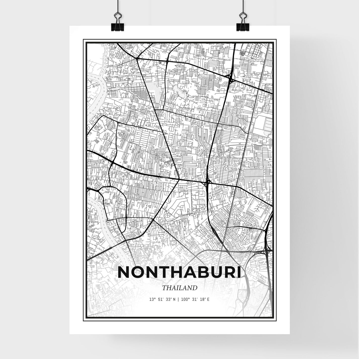 Nonthaburi Thailand - Premium City Map Poster