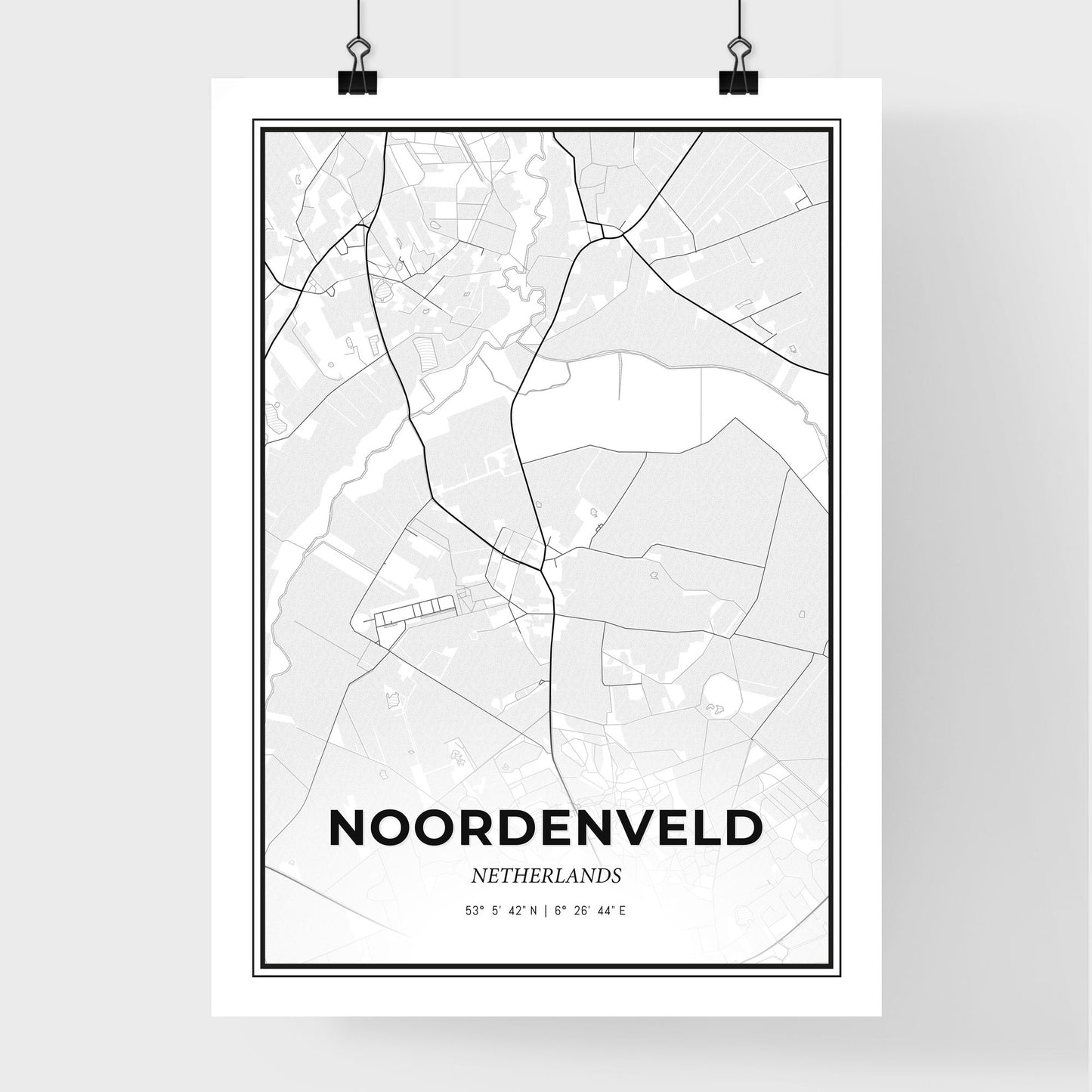  Noordenveld Netherlands - Premium City Map Poster