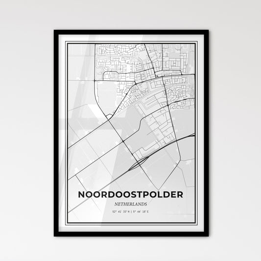  Noordoostpolder Netherlands - Scandinavian Style City Map for Modern Home Decor