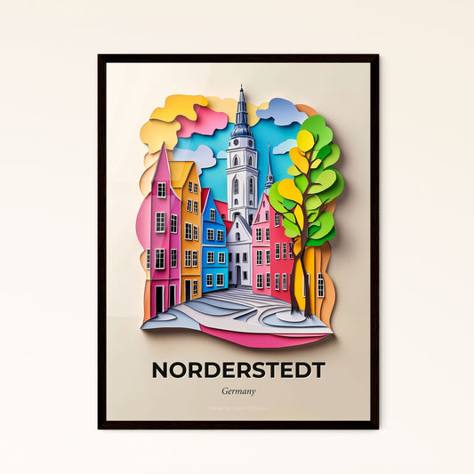 Vivid Norderstedt, Germany - a paper cut of a city with a church