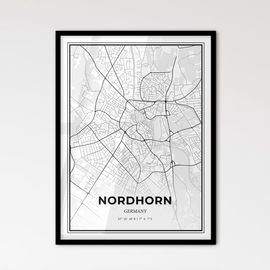 Nordhorn Germany - Scandinavian Style City Map for Modern Home Decor