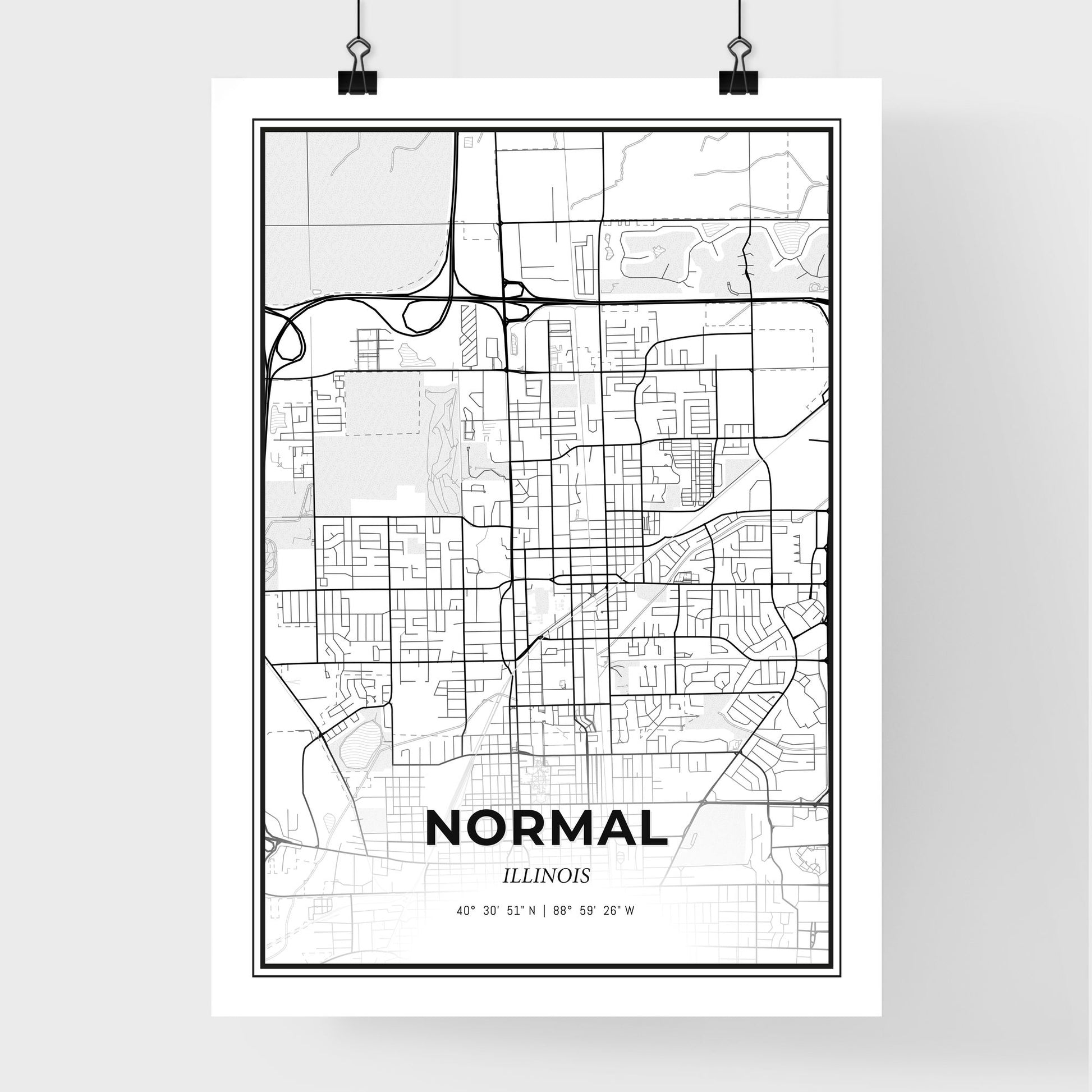 Normal Illinois - Premium City Map Poster