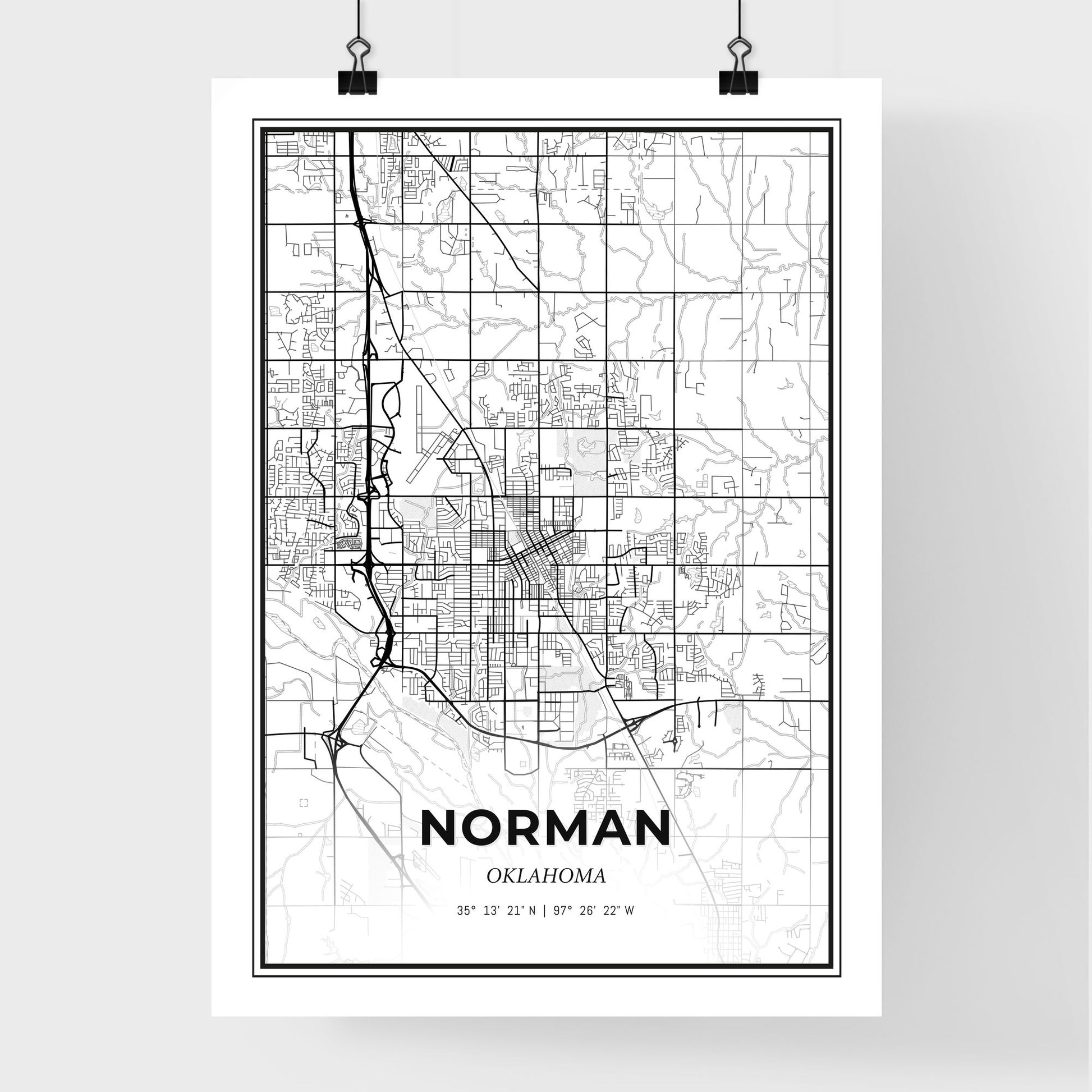 Norman Oklahoma - Premium City Map Poster