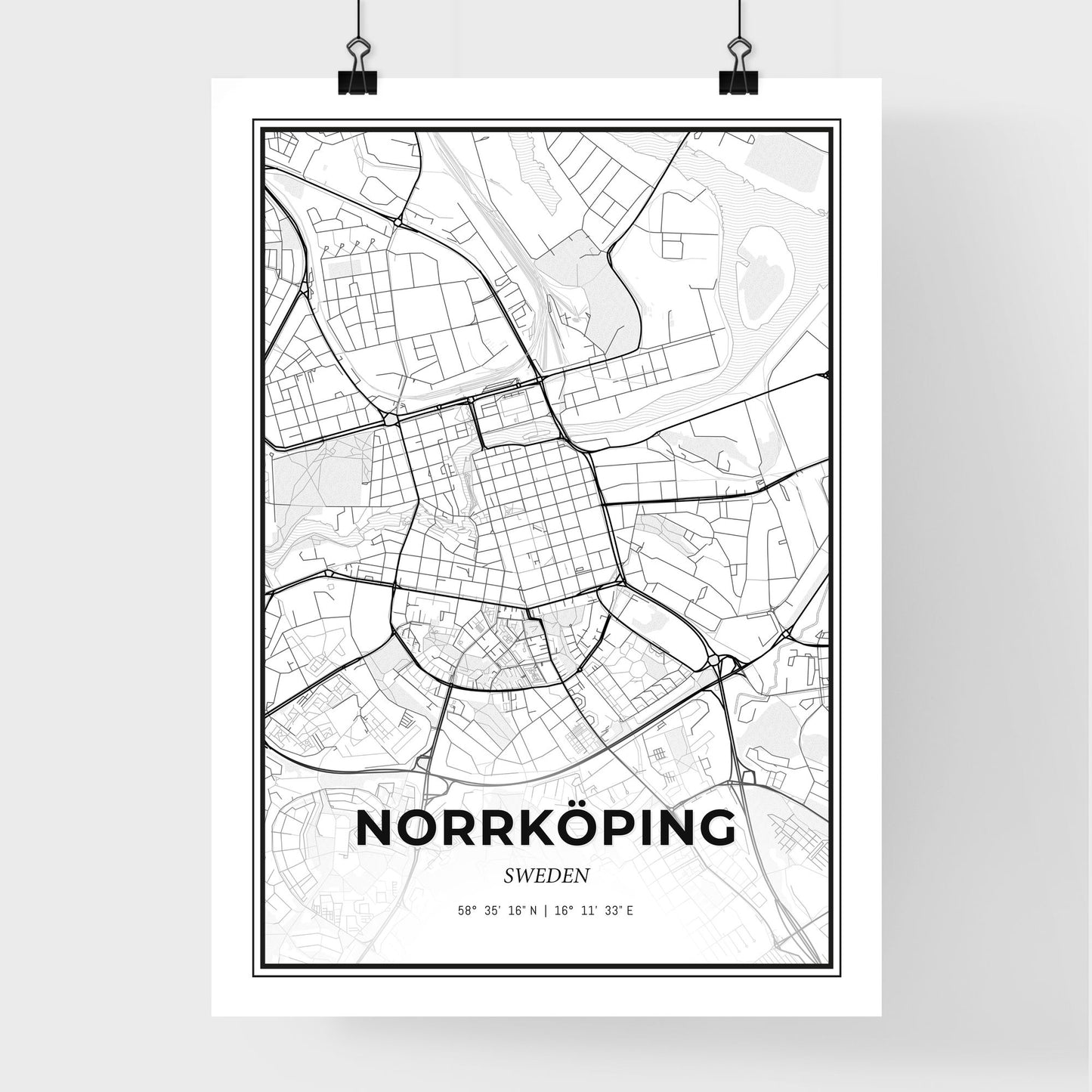 Norrköping Sweden - Premium City Map Poster