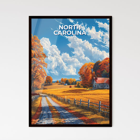 Artistic Road Through a Painted North Caroli - Framed Art Print