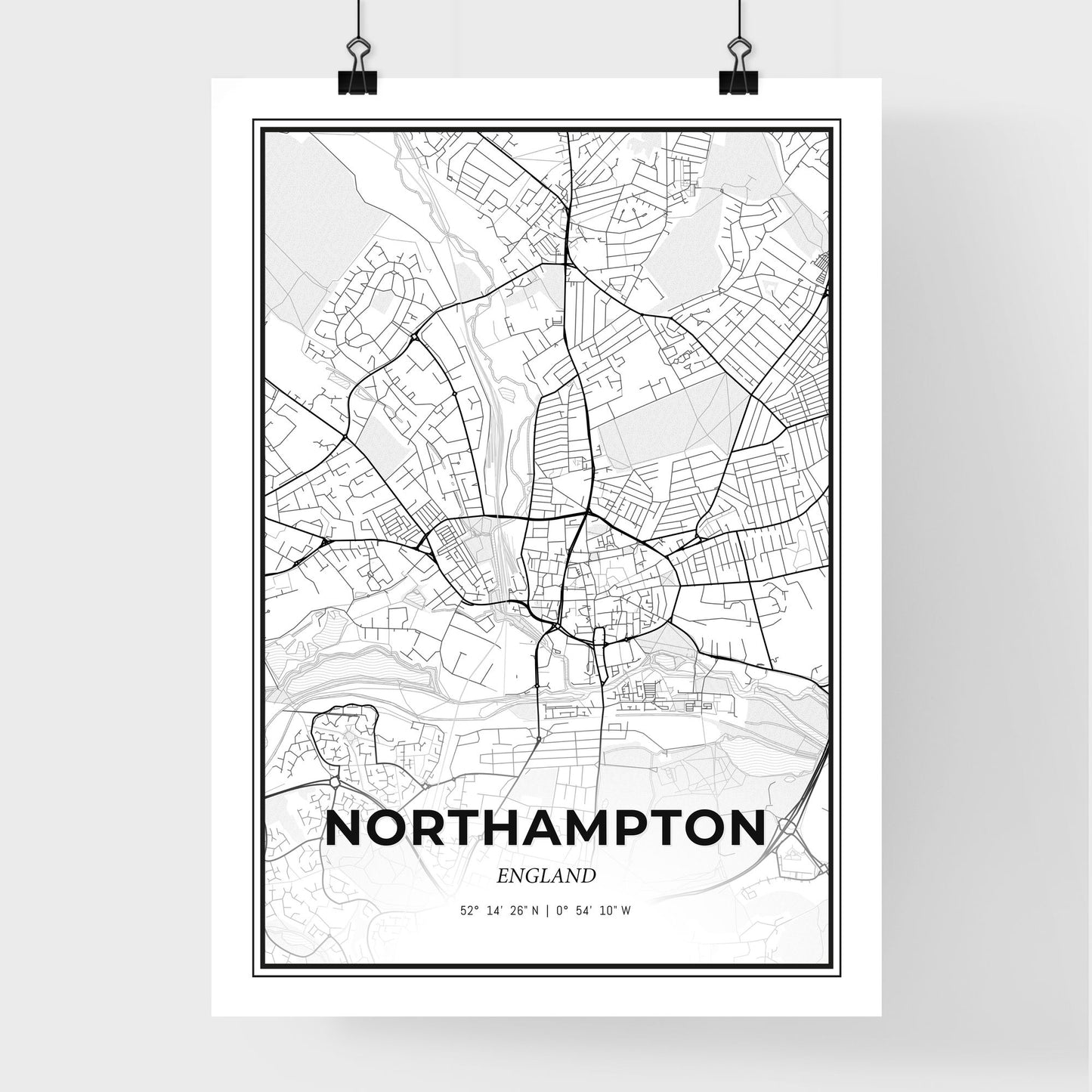 Northampton England - Premium City Map Poster