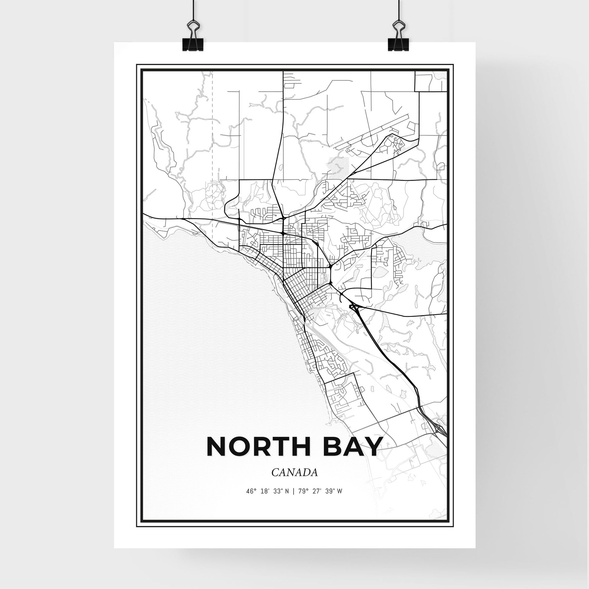 North Bay Canada - Premium City Map Poster