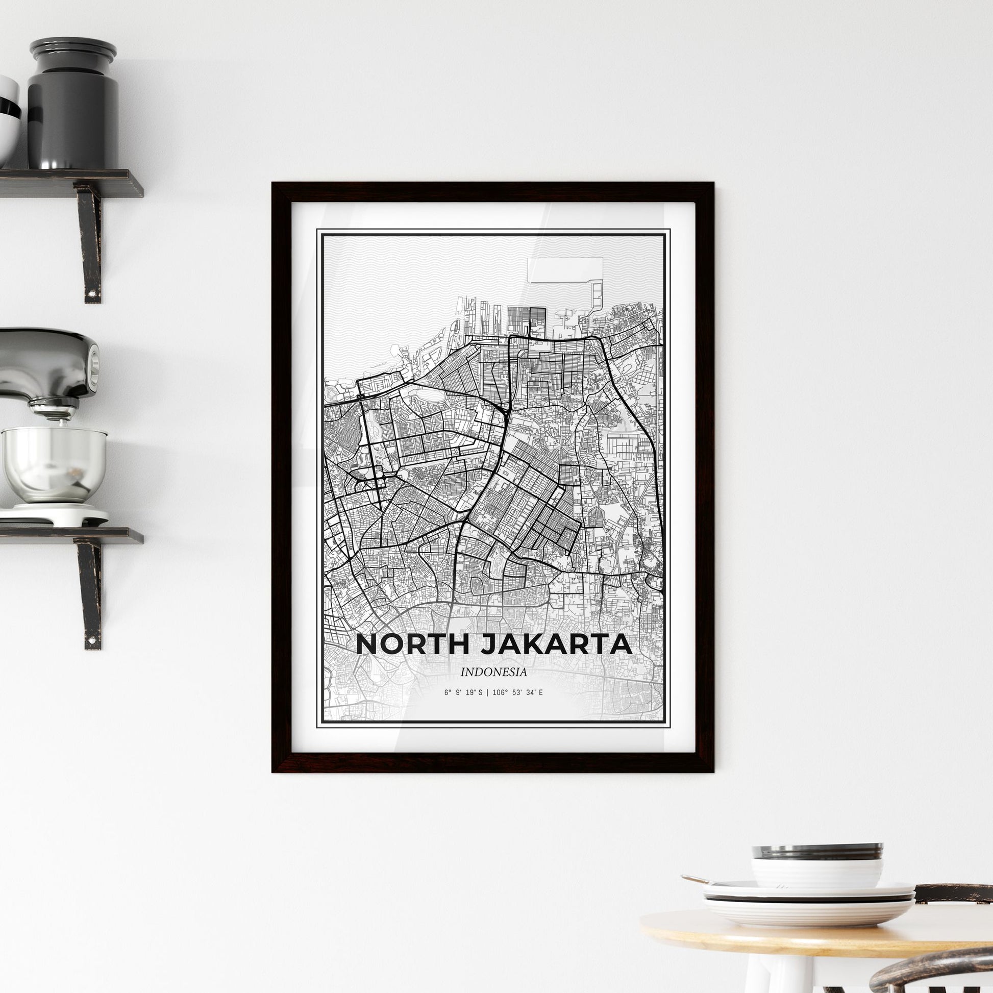 North Jakarta Indonesia - Minimal City Map