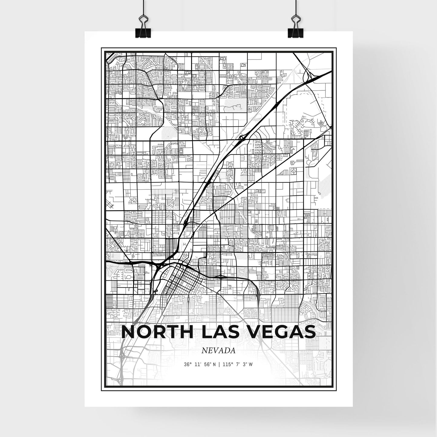 North Las Vegas Nevada - Premium City Map Poster