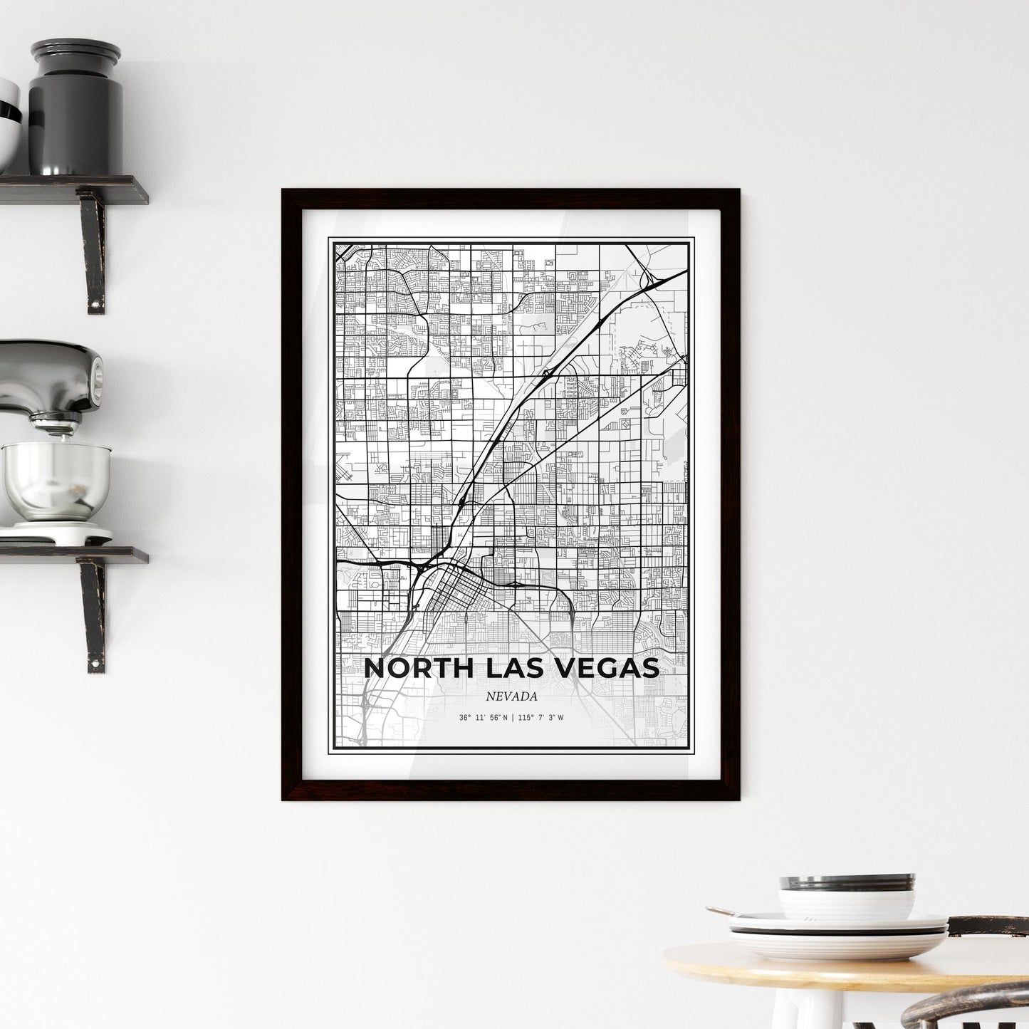 North Las Vegas Nevada - Minimal City Map