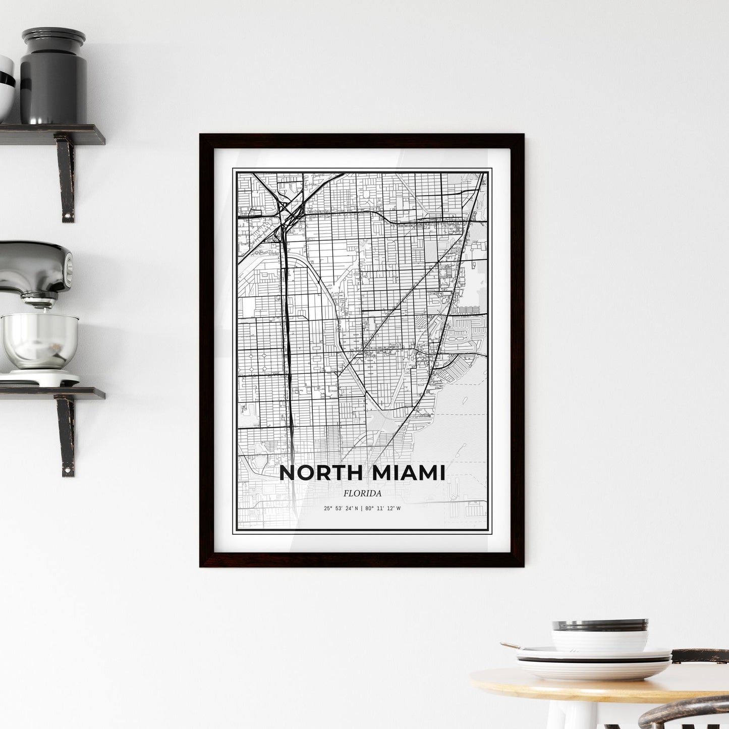 North Miami Florida - Minimal City Map