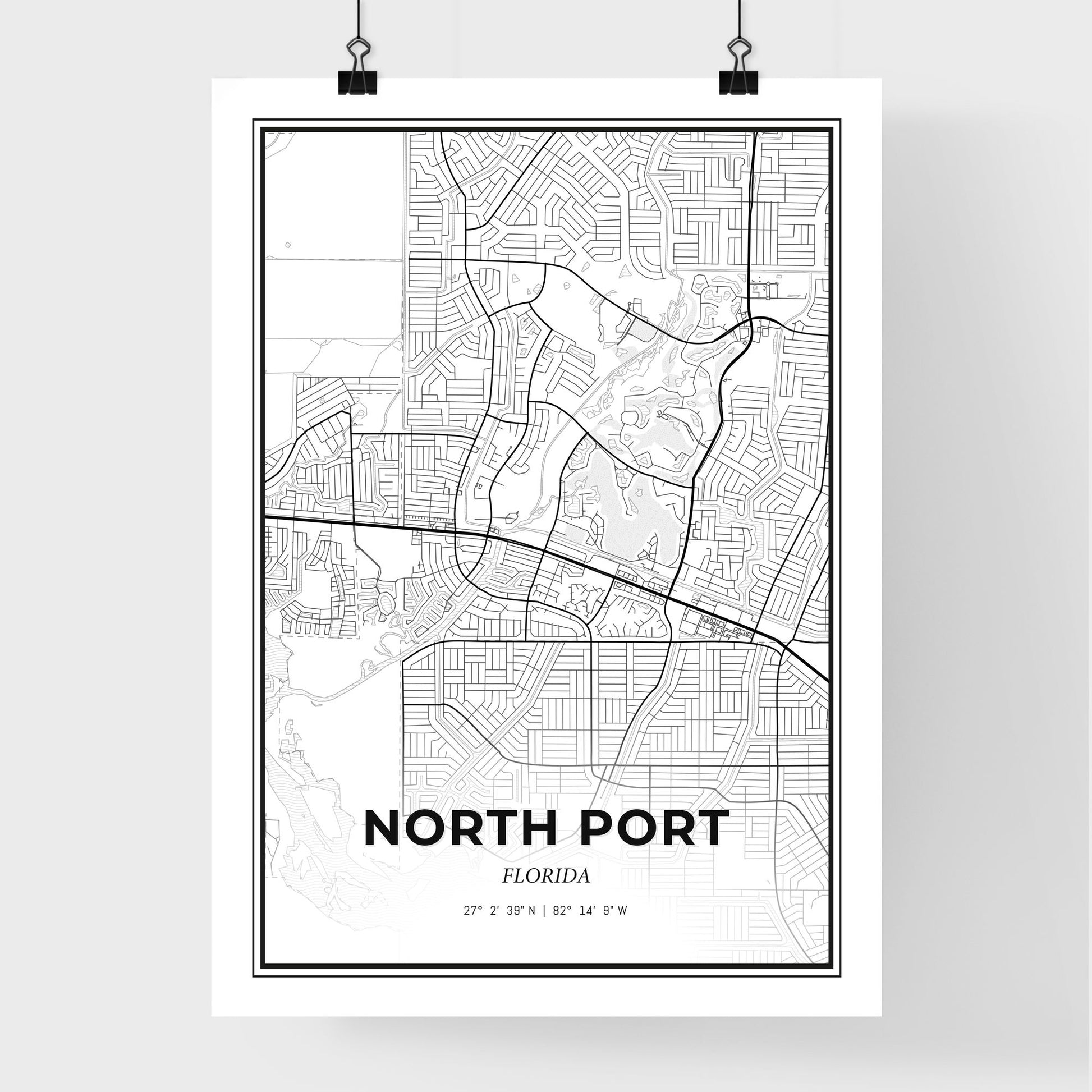 North Port Florida - Premium City Map Poster