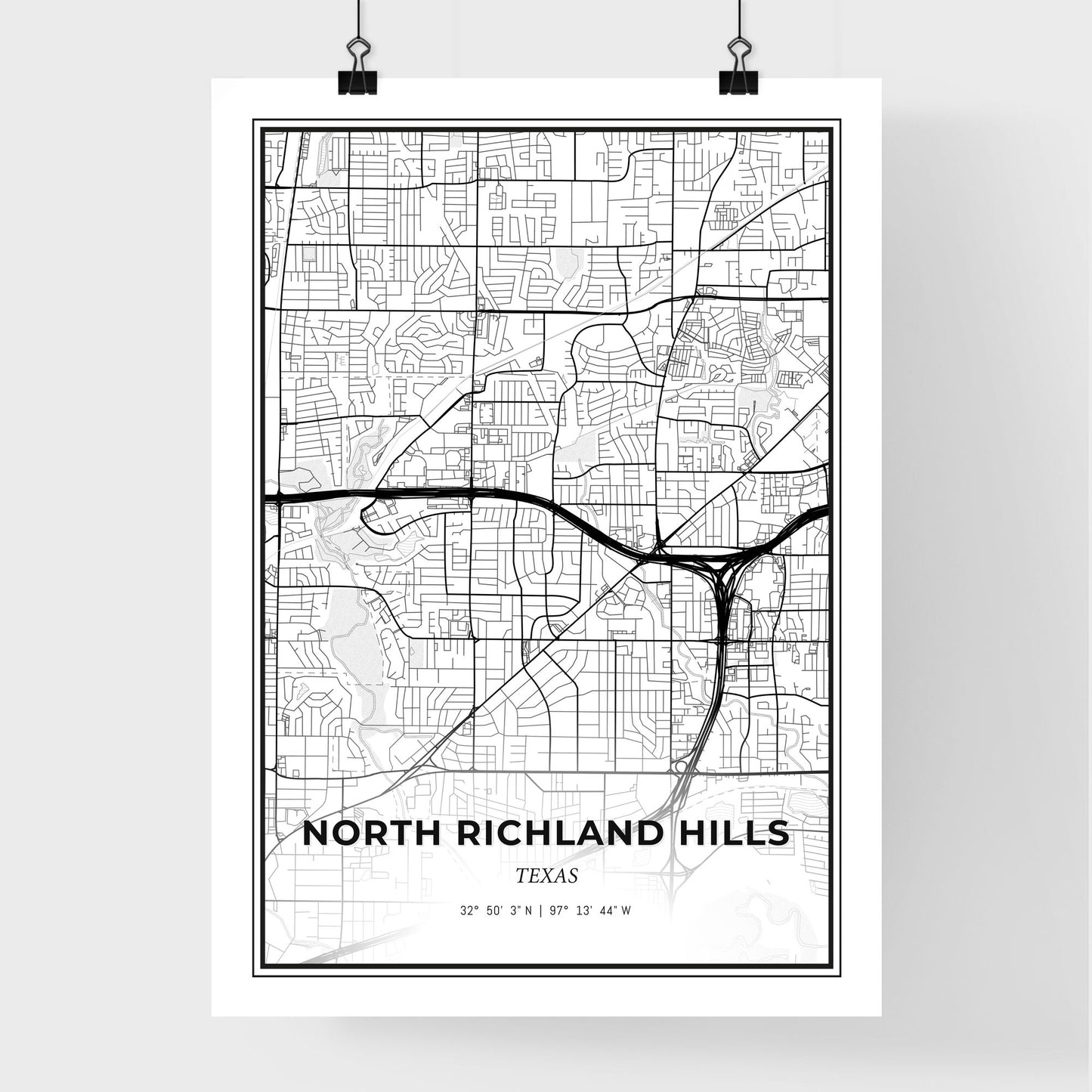 North Richland Hills Texas - Premium City Map Poster