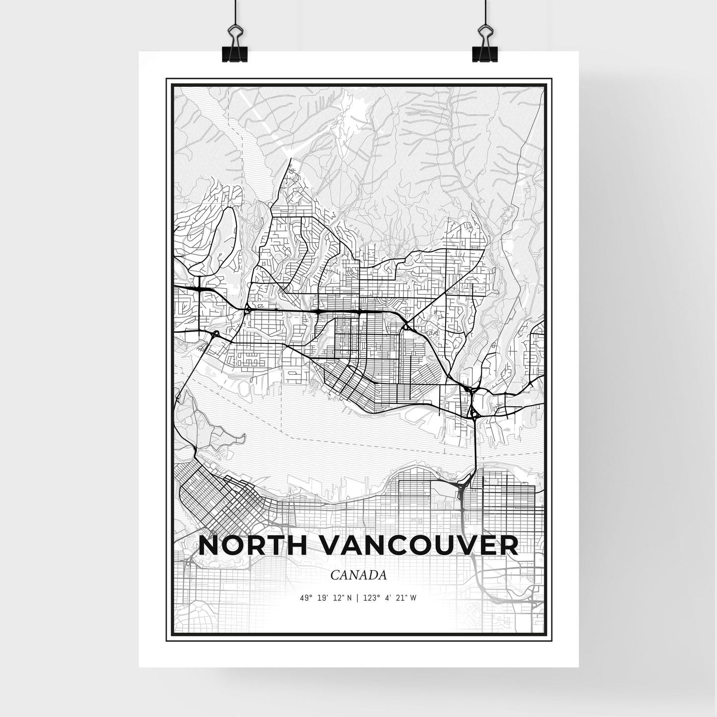 North Vancouver Canada - Premium City Map Poster