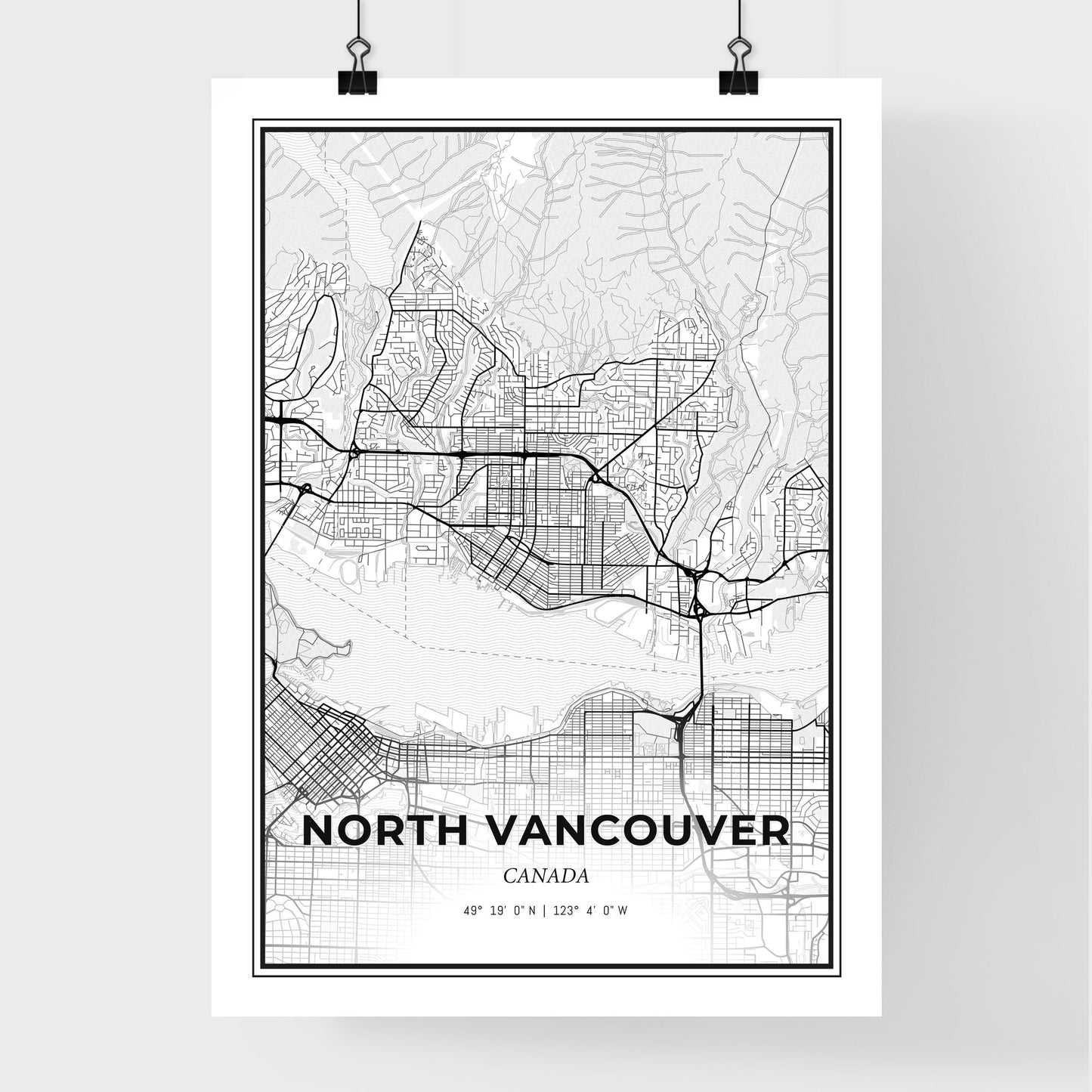 North Vancouver Canada - Premium City Map Poster