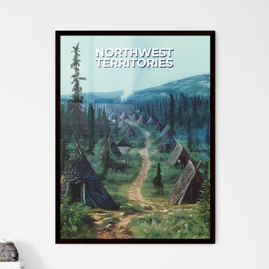 Colorful Native American Hut Artwork - Painting Depicting North American Indigenous Architecture Framed Art