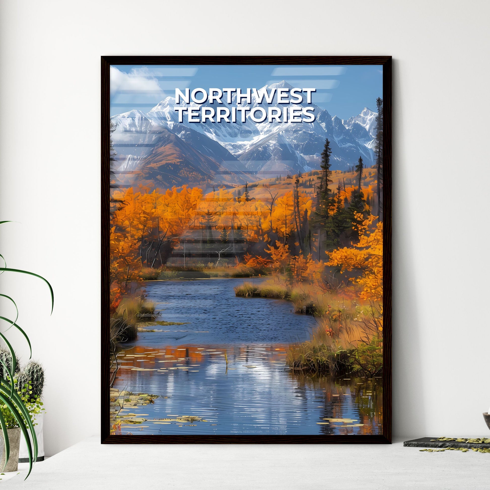 Vibrant Northwest Territories River Scene Pa - Framed Art Print