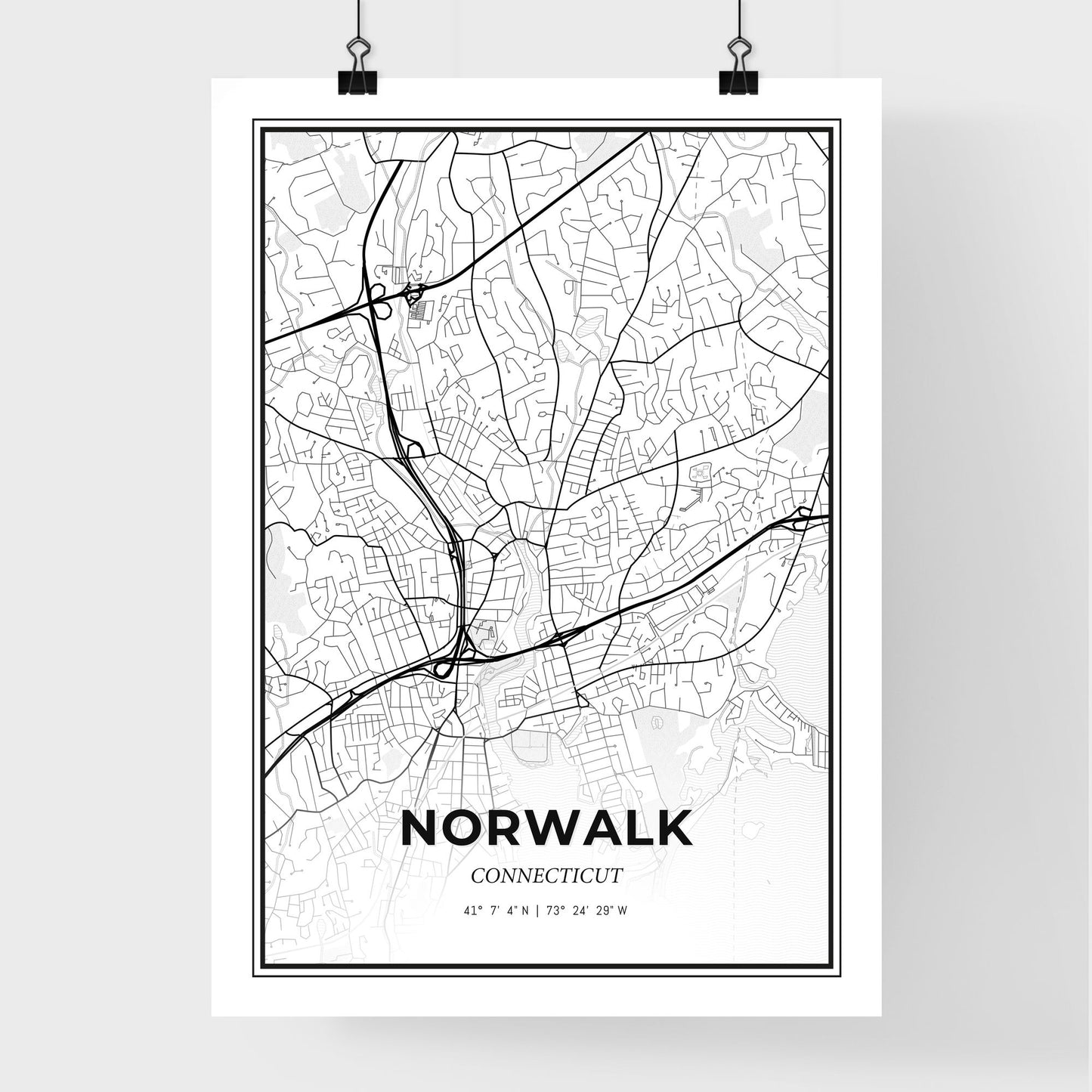 Norwalk Connecticut - Premium City Map Poster