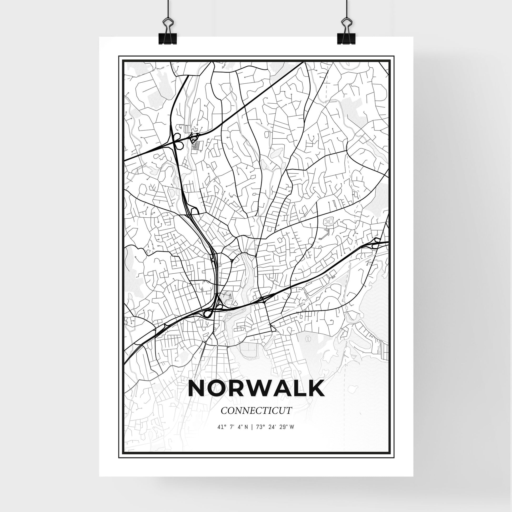 Norwalk Connecticut - Premium City Map Poster