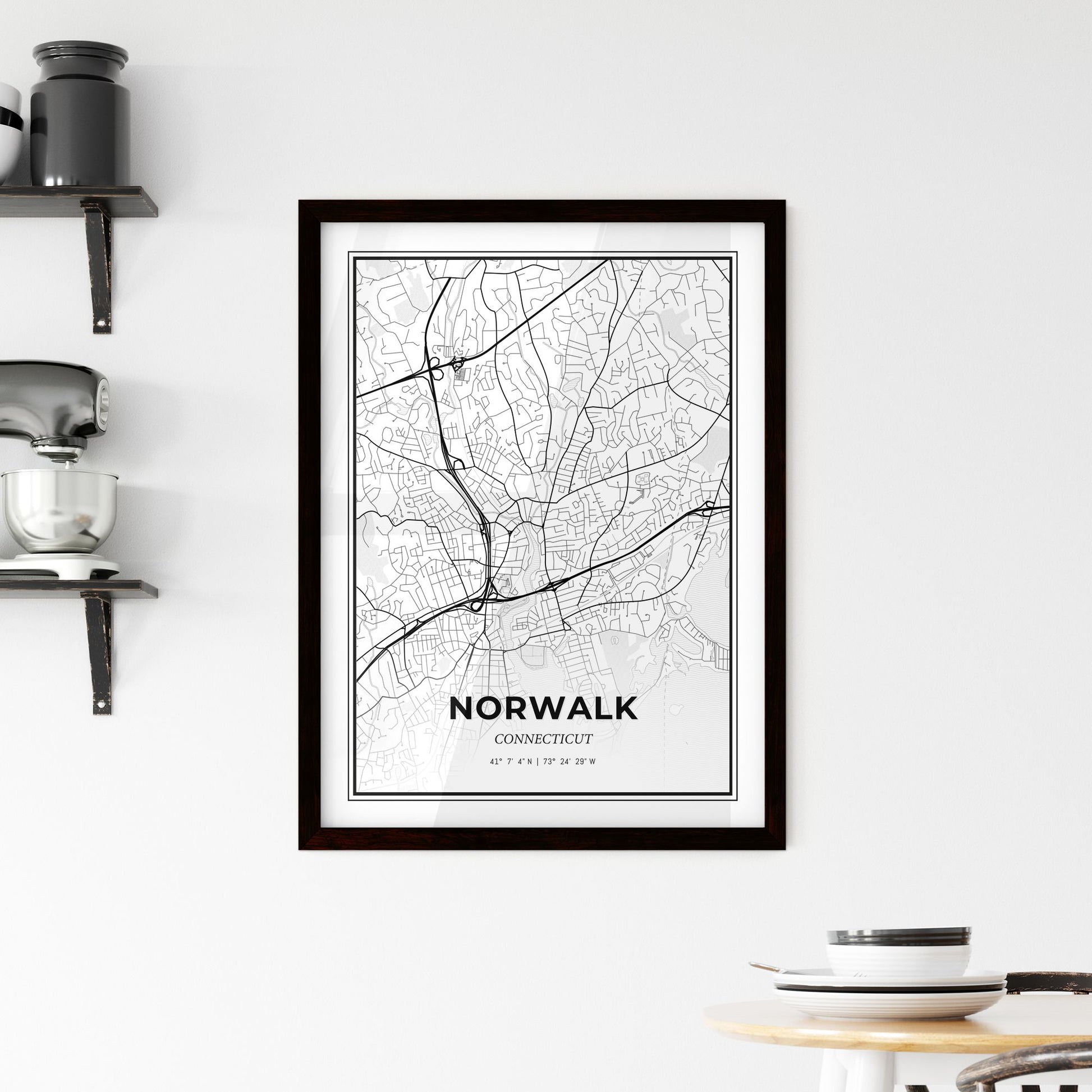 Norwalk Connecticut - Minimal City Map