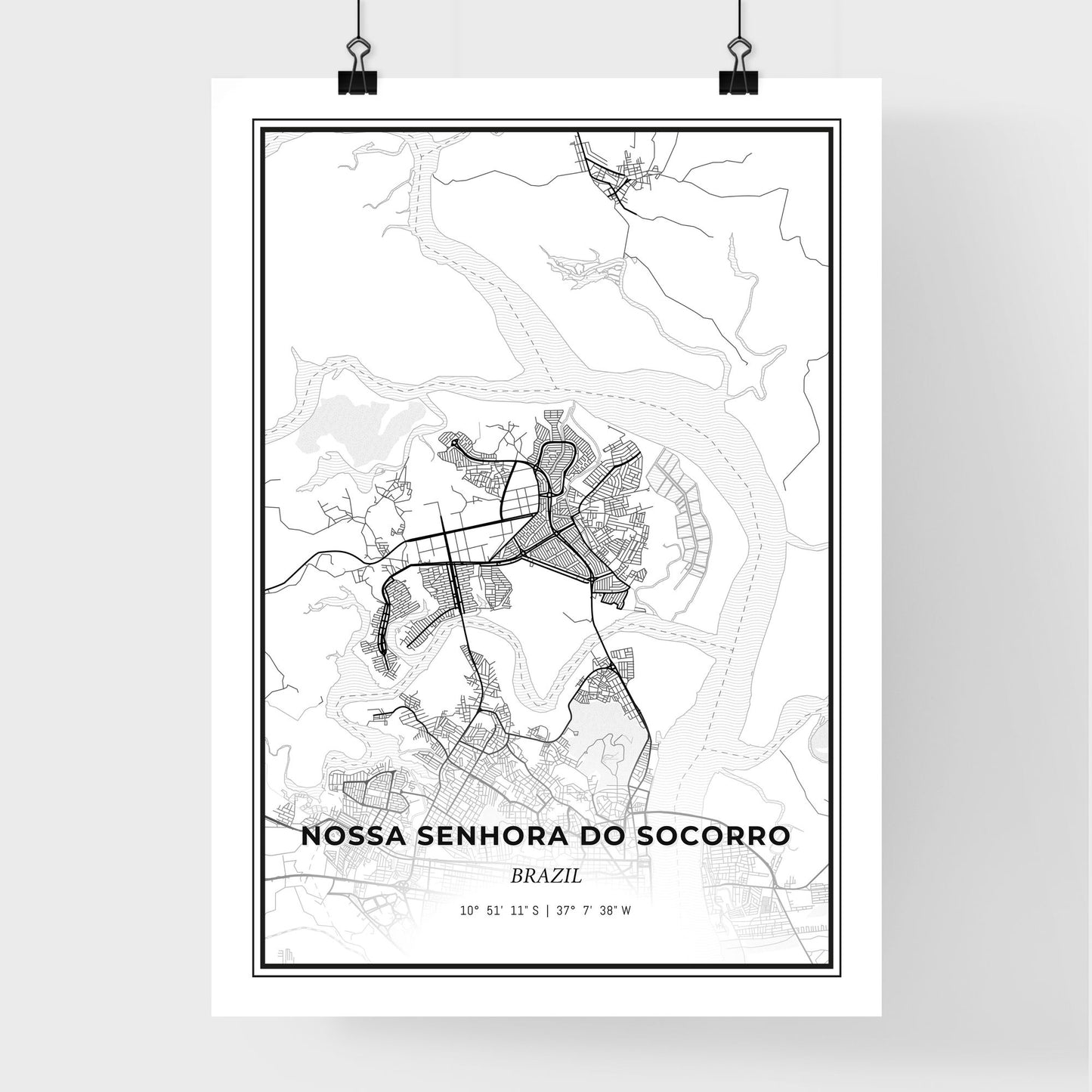 Nossa Senhora do Socorro Brazil - Premium City Map Poster