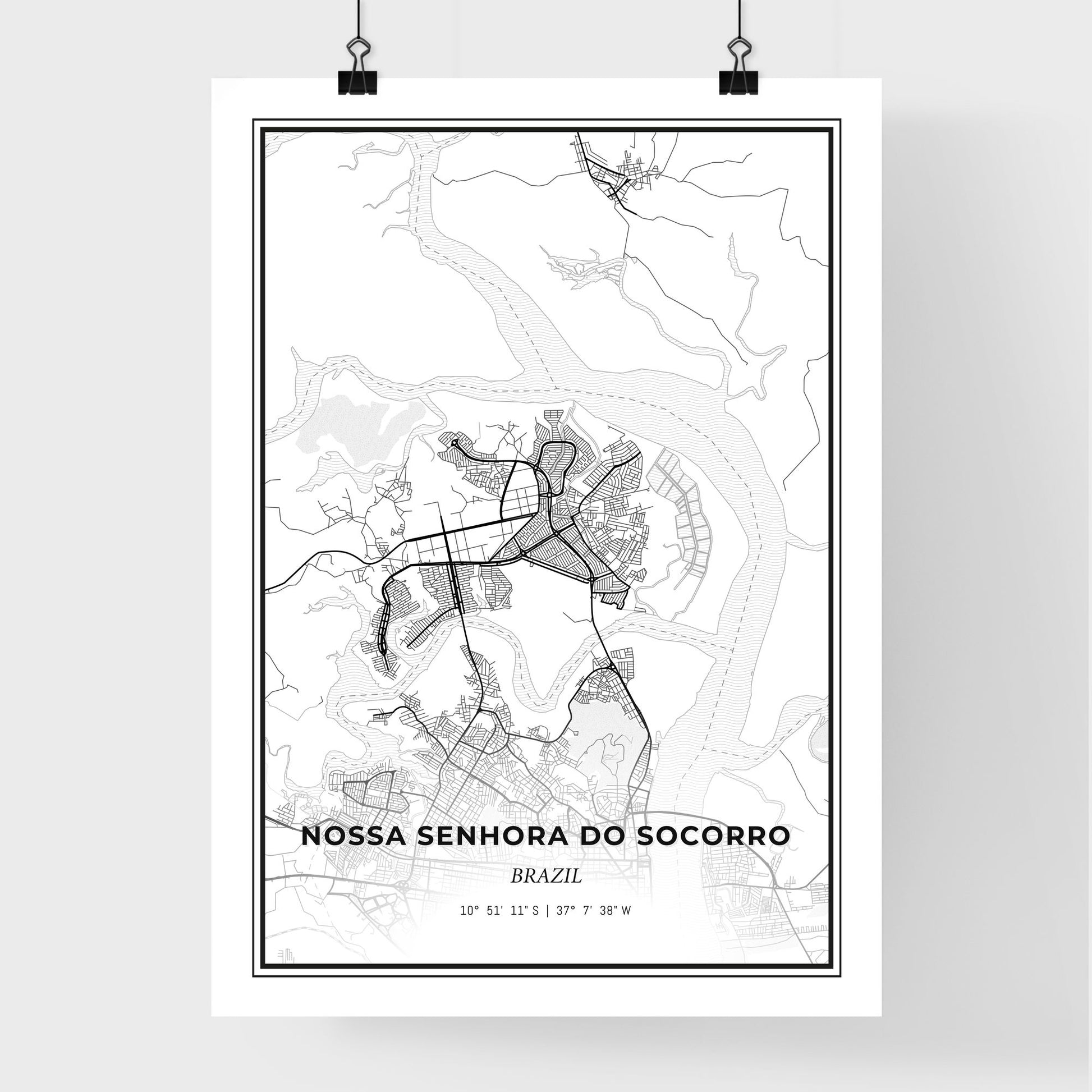 Nossa Senhora do Socorro Brazil - Premium City Map Poster