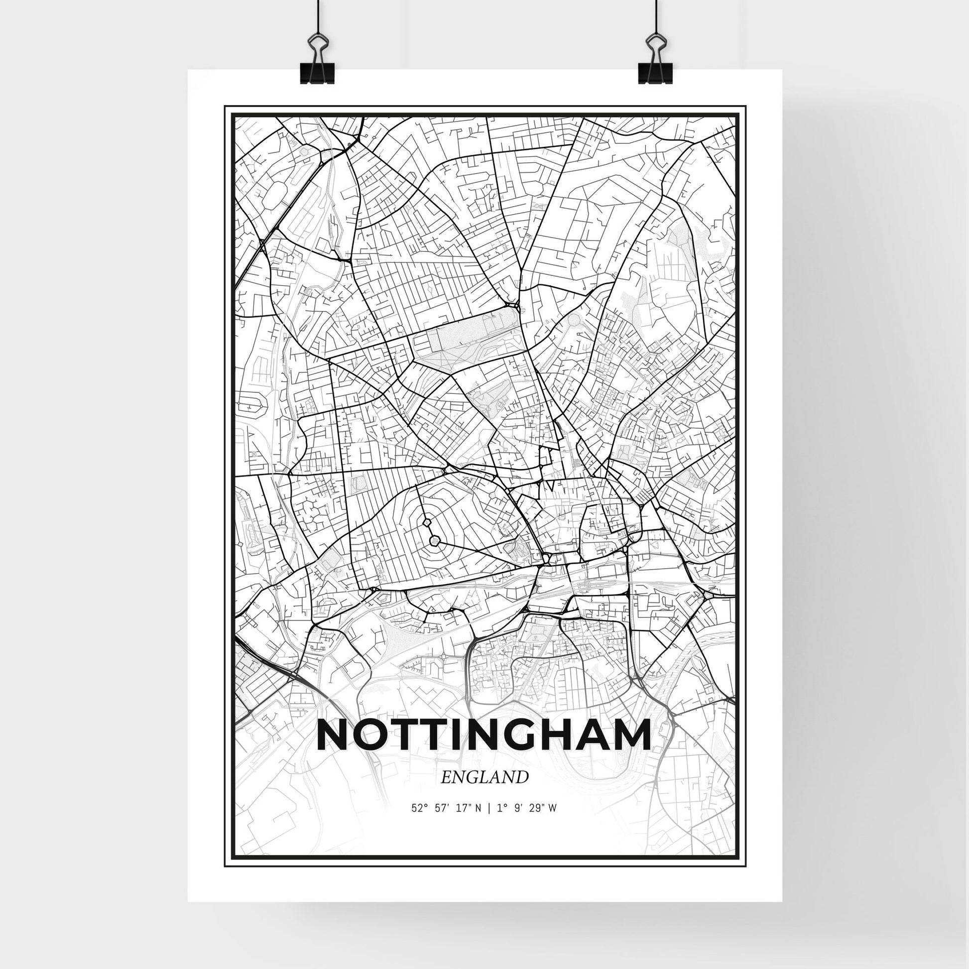 Nottingham England - Premium City Map Poster