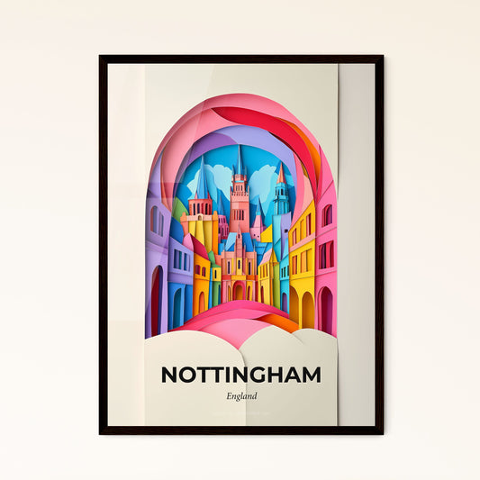 Vivid Nottingham, England - a colorful city with a clock tower in the middle