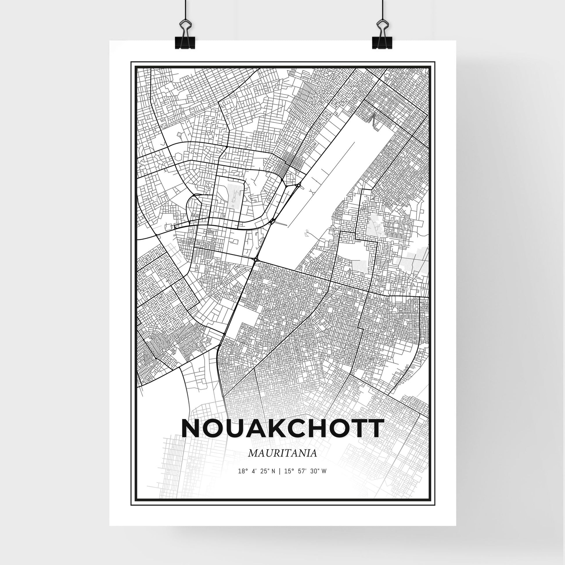 Nouakchott Mauritania - Premium City Map Poster