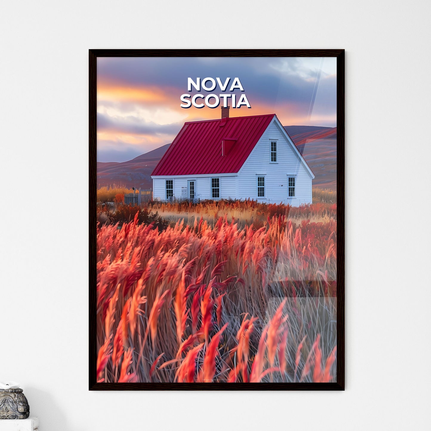 Vibrant Painting of a House in Tall Grass, Nova Scotia, Canada, Art, Landscape