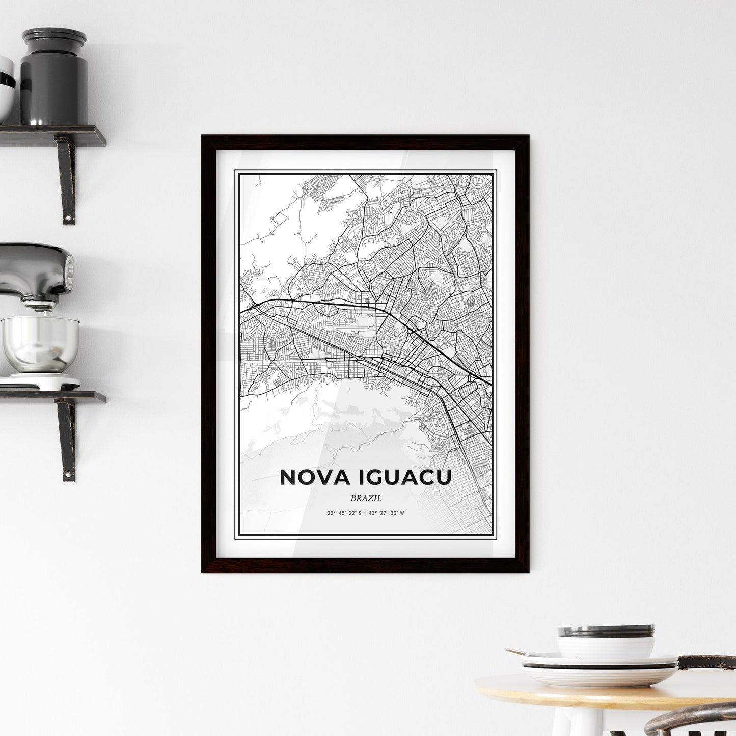 Nova Iguacu Brazil - Minimal City Map