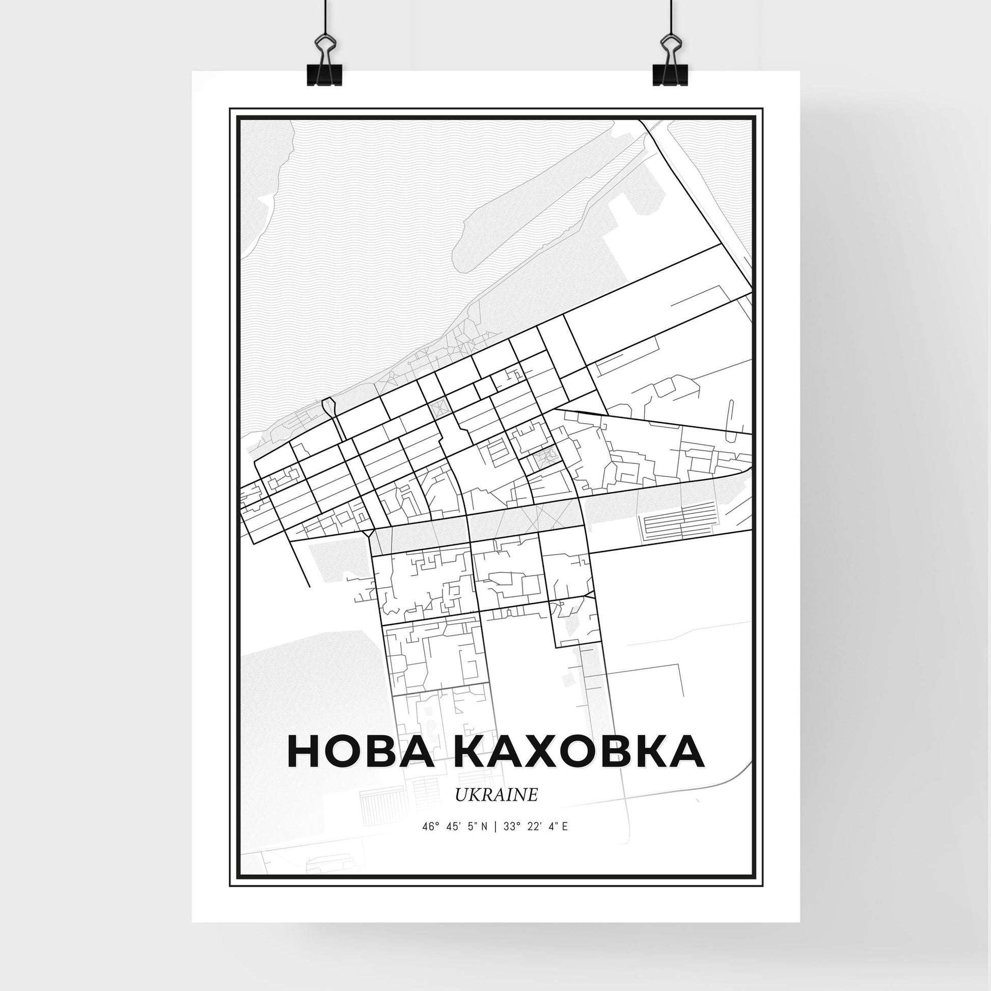 Nova Kakhovka Ukraine - Premium City Map Poster