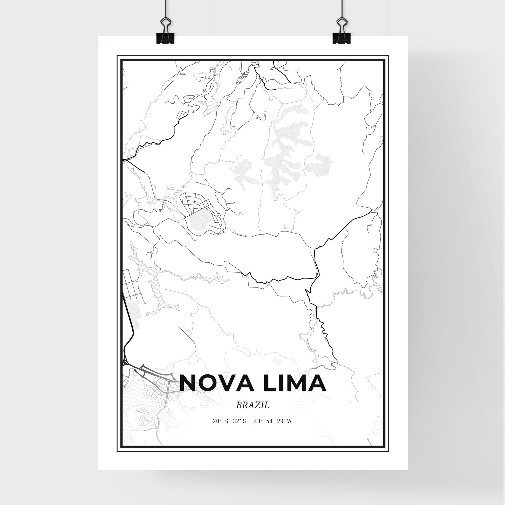 Nova Lima Brazil - Premium City Map Poster