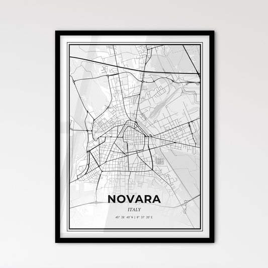 Novara Italy - Scandinavian Style City Map for Modern Home Decor