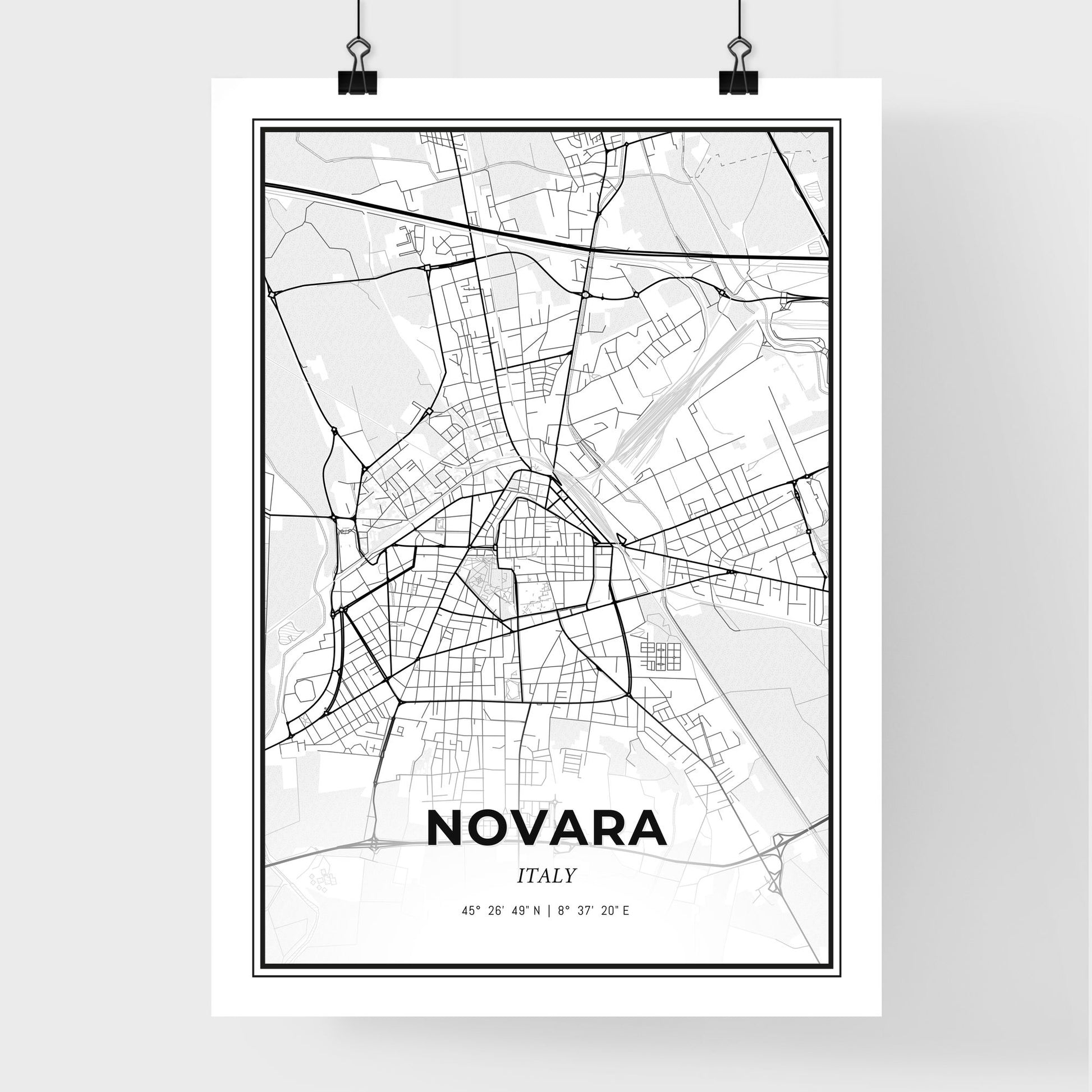 Novara Italy - Premium City Map Poster